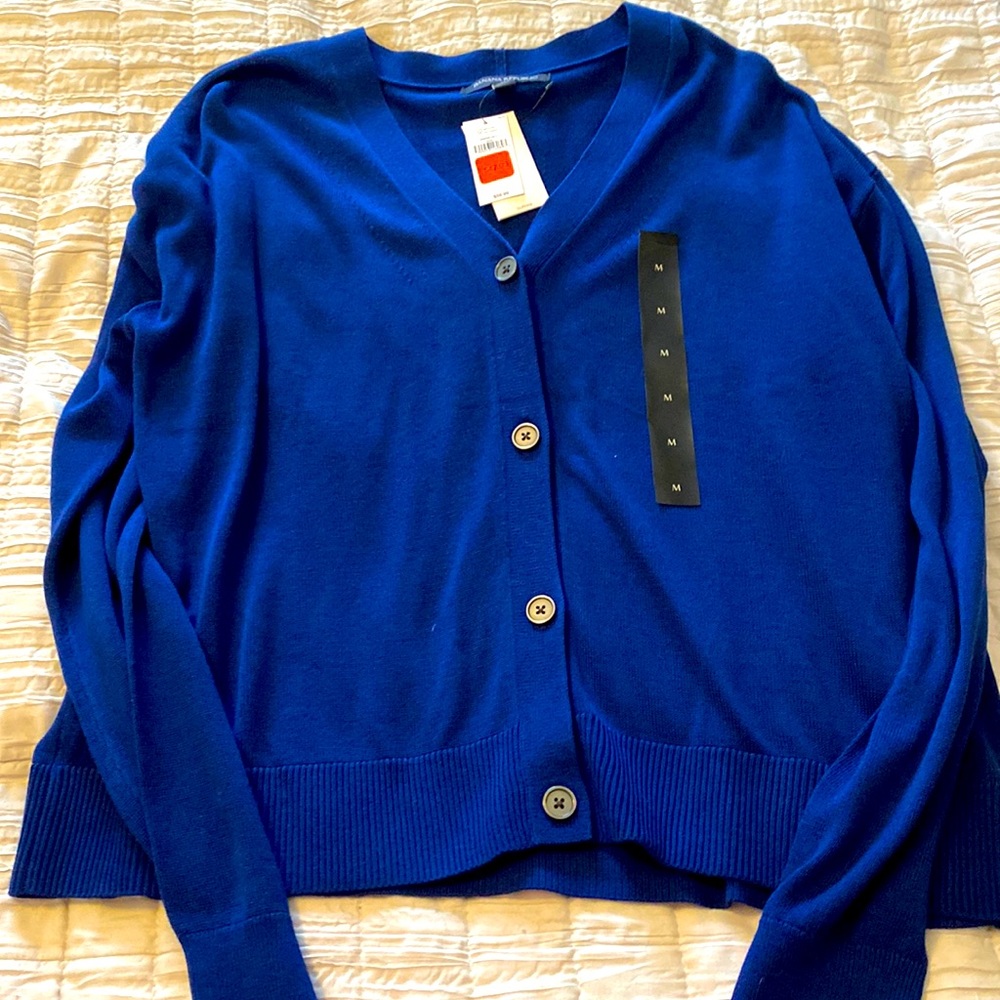 Nwt sz m banana republic light cardigan in royal blue